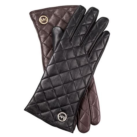 michael kors black leather gloves.